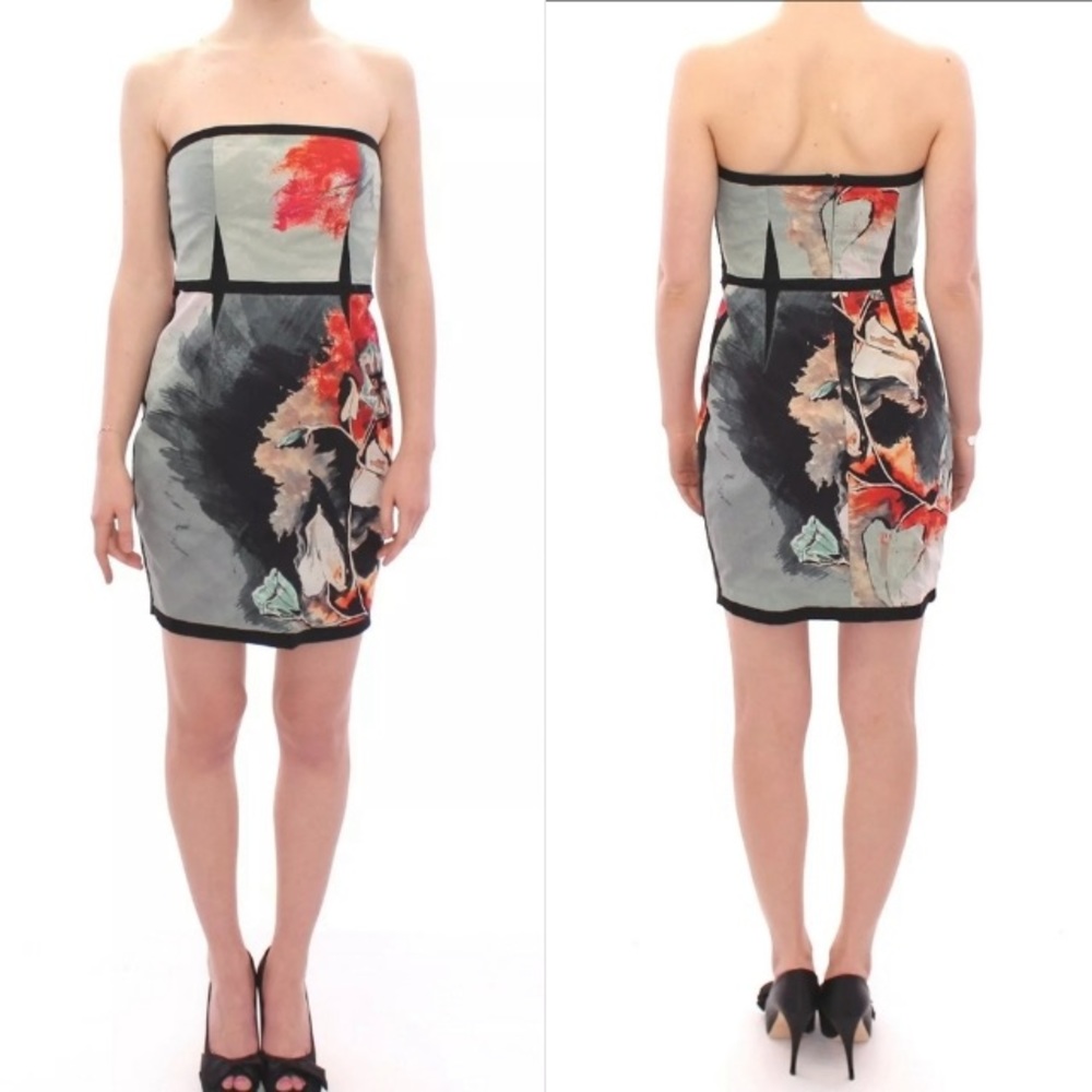 Sachin + Babi Strapless Dress in Black, Red, and Blue